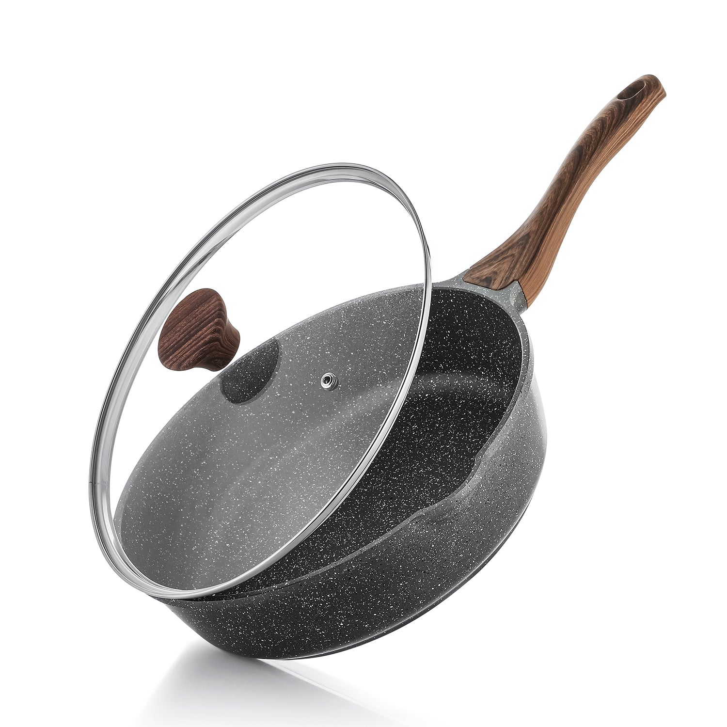 Sensarte Granite Nonstick Deep Frying Pan with Lid