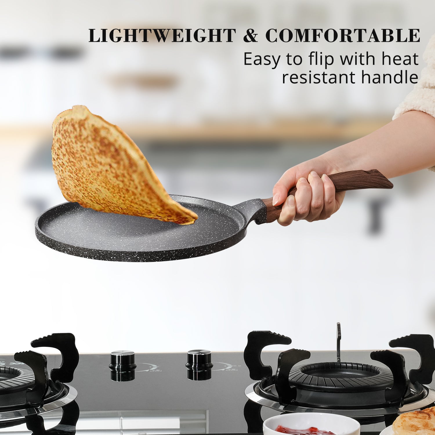 Pizza Pan Nonstick Crepe Pan With Spreader Granite Coating - Temu