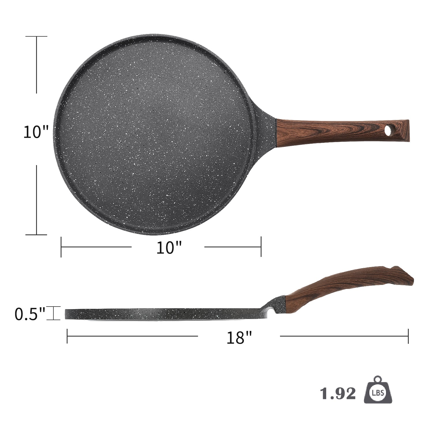 6 Inch Nonstick Crepe Pan,Breakfast/Crepe/Tortilla Pan, Granite