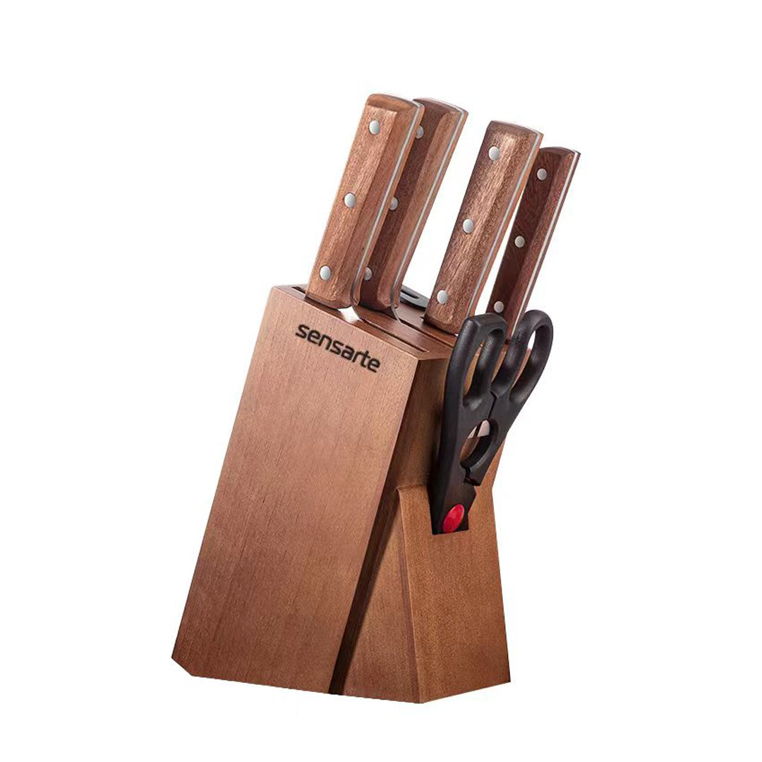 SENSARTE 6-Piece Kitchen Knife Block Set