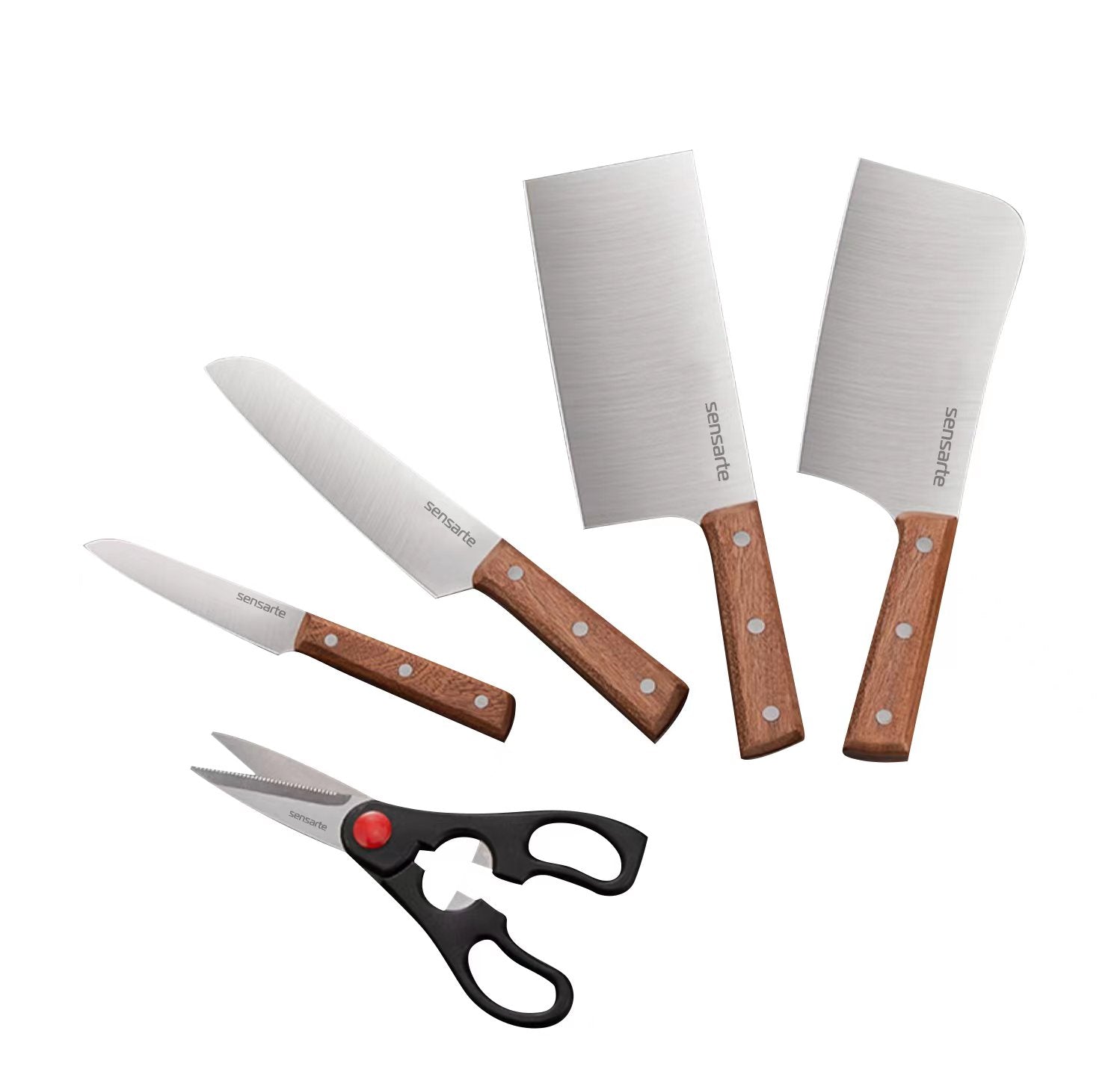 SENSARTE 6-Piece Kitchen Knife Block Set