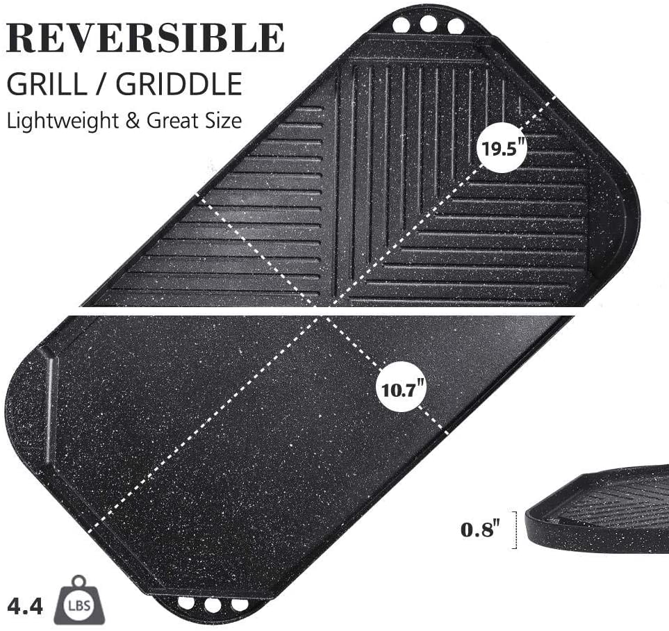 SENSARTE Nonstick Grill Pan for Stove Tops, Versatile Griddle with Pour  Spouts, Square Big Cooking Surface, Durable Skillet Indoor & Outdoor  Grilling.