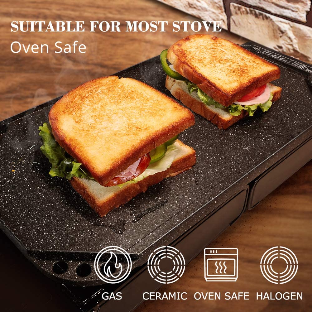Sensarte Granite Nonstick Griddle Grill Pan